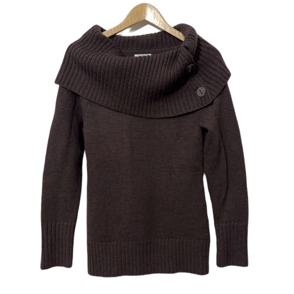 Tweeds Merino Wool Brown Cowl Neck Sweater Size Womens S Autumn Casual